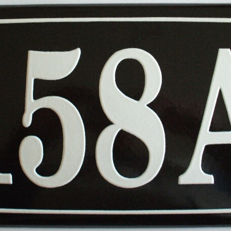 Huisnummer bord 'extra 4' 22x13 cm